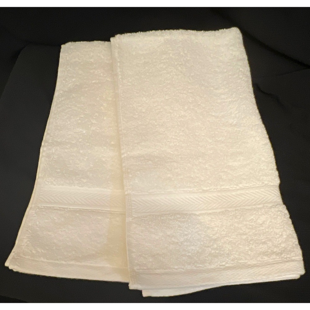 Tommy Hilfiger White Hand Towel 100% Cotton OEKO-TEX Standard 100 15x27 Set of 2